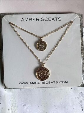 Amber Sceats Gold Layered Coin Pendant Necklace